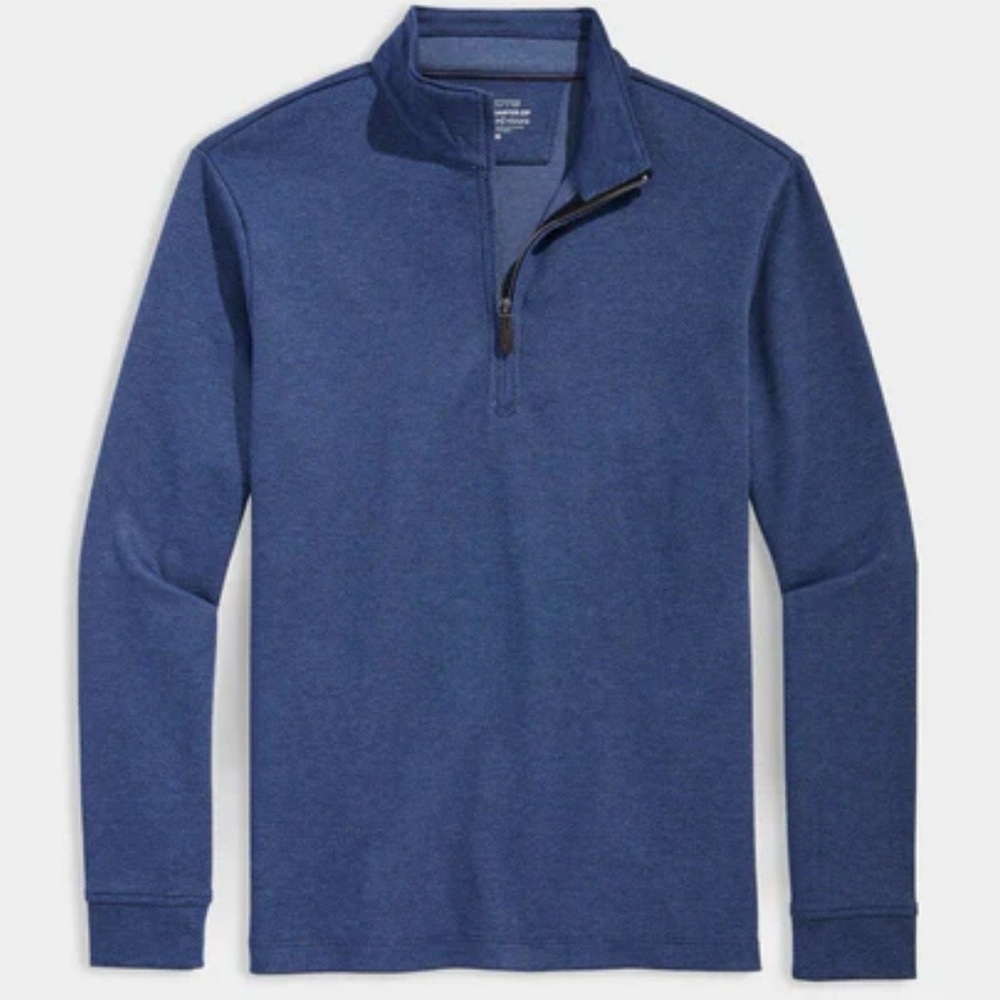 Vineyard Vines Herringbone Quarter Zip Pullover Navy Size Medium EUC